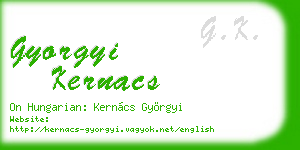 gyorgyi kernacs business card
